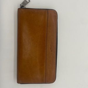 Genuine Coach wallet 8” brown leather